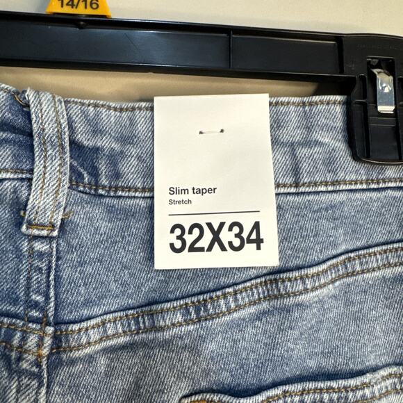 Nwt Original Use Men's Slim Fit Tapered Leg Light Blue Jeans Size 32x34 - Picture 3 of 9